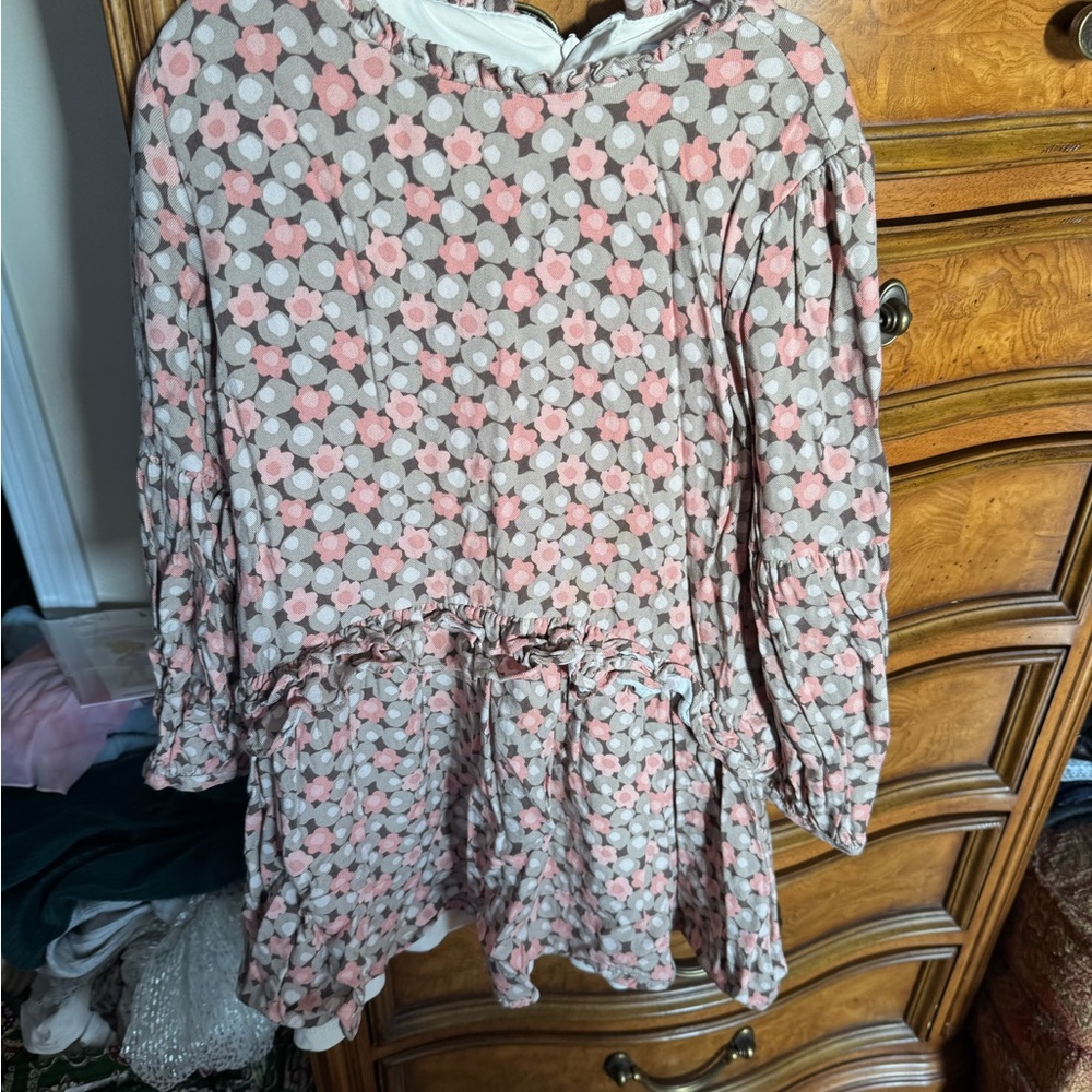 Mayoral Pink and Gray Floral Dress